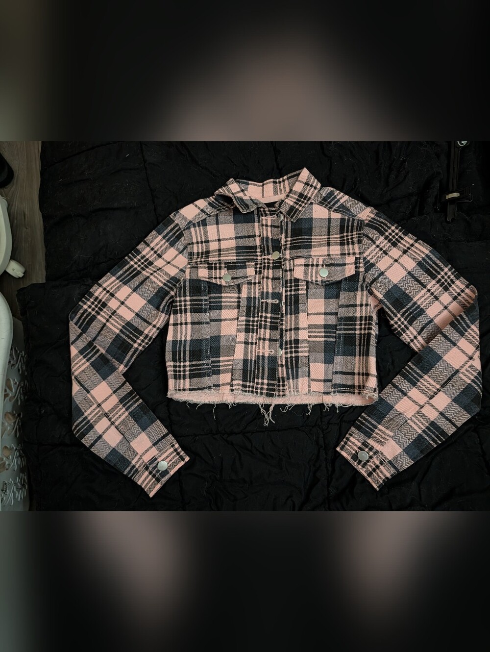 Pink And Black Fashion Nova Denim Jacket? Size Small Perfect Condition Never Wor
